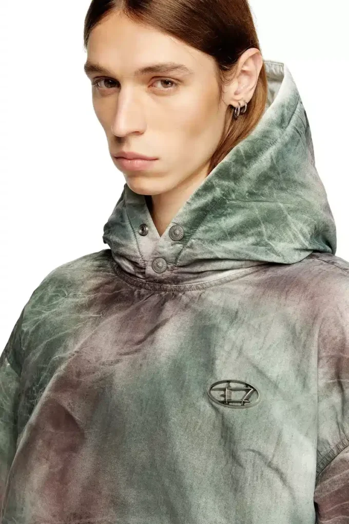 w-thug-jkt-puffy Puffig jacka med huva i kamouflagenylon